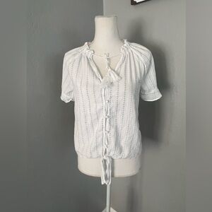 Paige White + Blue Embroidered Tie size S